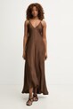 Haveone sukienka bieliźniana z wiskozy brązowy AWG.Q022