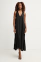 Haveone sukienka letnia z wiskozy czarny AWG.Q018