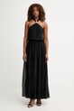 Haveone sukienka z jedwabiem czarny AFF.Q008