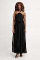Haveone sukienka z jedwabiem czarny AFF.Q008