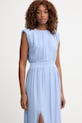 Haveone sukienka z jedwabiem niebieski AFF.Q005