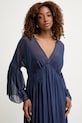 Haveone rochie cu mătase bleumarin ACH.Q016
