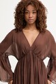 Haveone sukienka z jedwabiem brązowy ACH.Q016
