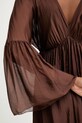 Haveone sukienka z jedwabiem ACH.Q016 brązowy