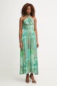 Liu Jo sukienka letnia z wiskozy turkusowy VA6070.TS124