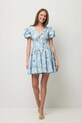 BIZUU φόρεμα flared βαμβακερό EVIANNE μπλε EVIANNE.BLEKITNY