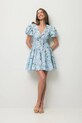 Ρούχα BIZUU φόρεμα flared βαμβακερό EVIANNE EVIANNE.BLEKITNY μπλε