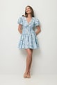 Ρούχα BIZUU φόρεμα flared βαμβακερό EVIANNE EVIANNE.BLEKITNY μπλε