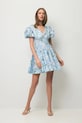 BIZUU φόρεμα flared βαμβακερό EVIANNE μπλε EVIANNE.BLEKITNY