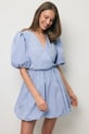 BIZUU letné šaty bavlnené CELESTIA modrá CELESTIA.NIEBIESKI