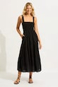 Seafolly šaty bavlněné Faithful Midi Dress černá 54865.DR