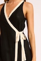 Seafolly κρουαζέ λινό Mini Wrap Dress 55589.DR μαύρο