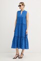 Lola Casademunt летнее платье из хлопка LS2616017 голубой SS26