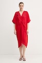 Lola Casademunt letné šaty z viskózy červená LS2616010