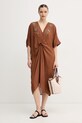 Lola Casademunt letné šaty z viskózy LS2616010 hnedá SS26