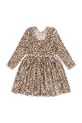 Dziewczynka Konges Sløjd sukienka dziecięca CARLITO DRESS GRS KS104243.PreSpring beżowy