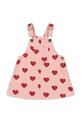 Konges Sløjd sukienka bawełniana dziecięca MAGOT OVERALL DRESS GOTS wzorzyste różowy KS104360.PreSpring