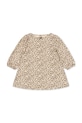 Dievčenské bavlnené šaty Konges Sløjd DREY DRESS GOTS bavlna béžová KS104290.PreSpring