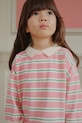 Konges Sløjd rochie din bumbac pentru copii SPOTTY LS DRESS GOTS midi roz KS104524.PreSpring