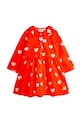 Mini Rodini sukienka bawełniana dziecięca Hearts 26150118 pomarańczowy SS26