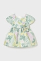 Mayoral sukienka lniana dziecięca rozkloszowany zielony 1909.4B.Baby.PPY2