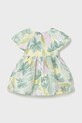 Mayoral sukienka lniana dziecięca 1909.4B.Baby.PPY2 zielony SS26