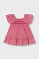 Mayoral sukienka bawełniana dziecięca 1912.4D.Baby.PPY2 różowy SS26
