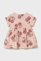 Mayoral sukienka bawełniana dziecięca 1921.4G.Baby.PPY2 różowy SS26
