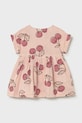 Mayoral sukienka bawełniana dziecięca 1921.4G.Baby.PPY2 różowy SS26