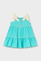 Mayoral sukienka bawełniana dziecięca bawełna turkusowy 1924.4J.Baby.PPY2
