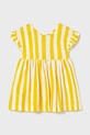 Mayoral rochie din bumbac pentru copii mini galben 1925.4K.Baby.PPY2
