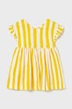Mayoral rochie din bumbac pentru copii mini galben 1925.4K.Baby.PPY2