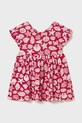 Mayoral sukienka bawełniana dziecięca wzorzyste różowy 1925.4K.Baby.PPY2