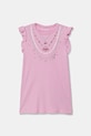 Guess sukienka bawełniana dziecięca nadruk różowy K6RK02.KA6W4.PPY2