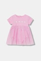 Guess sukienka bawełniana niemowlęca nadruk różowy S6RG02.KA6W4.PPY2