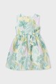 Dievčenské ľanové šaty Mayoral 3913.6A.Mini.PPY2 tyrkysová SS26