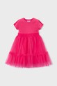 Mayoral sukienka dziecięca z elastanem różowy 3915.6B.Mini.PPY2