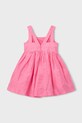 Dječja haljina s dodatkom lana Mayoral 3916.6B.Mini.PPY2 roza SS26