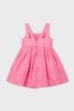 Dječja haljina s dodatkom lana Mayoral 3916.6B.Mini.PPY2 roza SS26