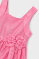 Djevojčice Dječja haljina s dodatkom lana Mayoral 3916.6B.Mini.PPY2 roza
