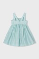 Mayoral sukienka z dodatkiem lnu dziecięca 3916.6B.Mini.PPY2 turkusowy SS26