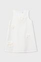 Παιδικό φόρεμα Mayoral απλικέ λευκό 3922.6D.Mini.PPY2