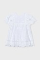 Mayoral sukienka bawełniana dziecięca 3923.6D.Mini.PPY2 biały SS26