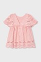 Otroška bombažna obleka Mayoral 3923.6D.Mini.PPY2 roza SS26