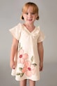 Mayoral sukienka z dodatkiem lnu dziecięca rozkloszowany beżowy 3931.6G.Mini.PPY2