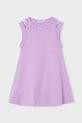 Mayoral sukienka bawełniana dziecięca 3938.6K.Mini.PPY2 fioletowy SS26