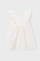 Dječja pamučna haljina Mayoral bez uzorka bež 3939.6L.Mini.PPY2