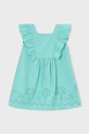 Mayoral sukienka bawełniana dziecięca 3939.6L.Mini.PPY2 turkusowy SS26