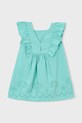 Dziewczynka Mayoral sukienka bawełniana dziecięca 3939.6L.Mini.PPY2 turkusowy