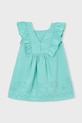 Dziewczynka Mayoral sukienka bawełniana dziecięca 3939.6L.Mini.PPY2 turkusowy